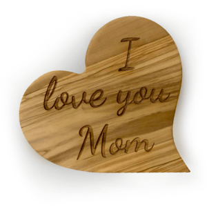 cuore in legno di ulivo