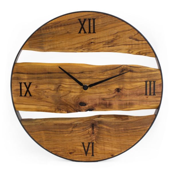 Orologio da parete in legno e ferro
