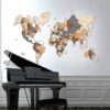 Mappa del mondo in legno da parete a colori