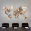 Mappa del mondo in legno da parete a colori